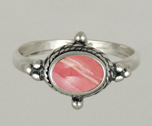 Sterling Silver Gemstone Ring With Rhodocrosite Size 9 Sterling Silver Gemstone Ring With Rhodocrosite Size 9